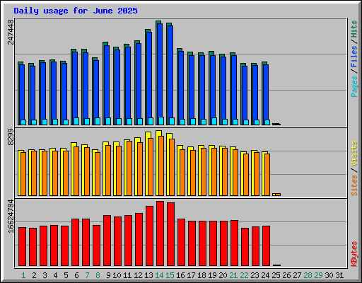 Daily usage for June 2025