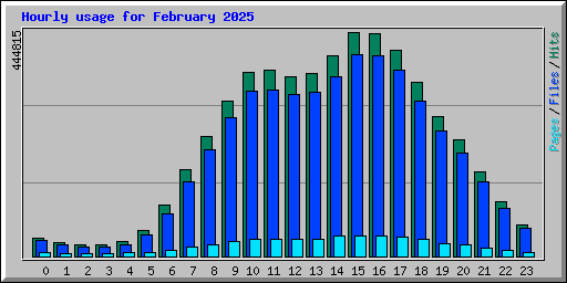 Hourly usage for February 2025