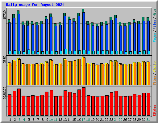 Daily usage for August 2024