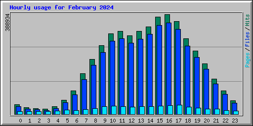 Hourly usage for February 2024