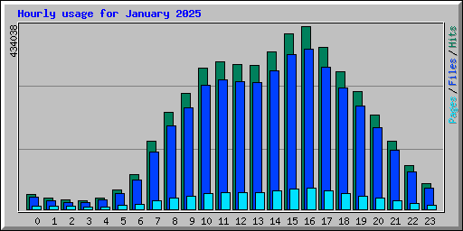 Hourly usage for January 2025